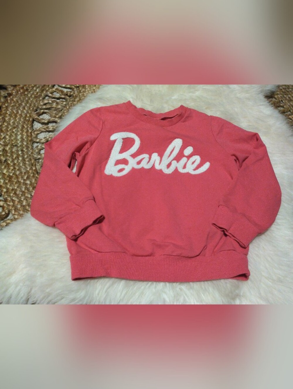 PatPat Pink 'Barbie' Crewneck Sweatshirt Size 6 -7